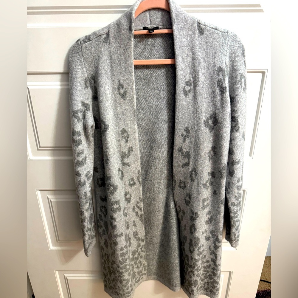 Talbots Gray Animal Print Cardigan